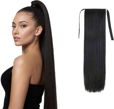 Blushia Synthetic  Ribbon 3/4 Full Head Synthetic  Extensions, Black Hair Extension