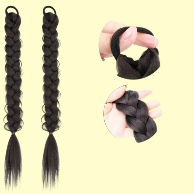 Chronex NEW 2PCS 24Inch Long Braid Ponytail Extensions-Heat Resistant,Rubber Band Hair Extension