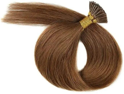 SHIVA I-Tip BROWN 20 INCH Straight Extensions 75 Strands Hair Extension