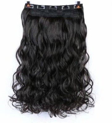 Getvock Clip in Wavy  Extension Black Hair Extension