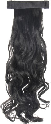 STREAK STREET CLIP-IN Soft Curls Natural Black Pony Tail  Extension Hair Extension