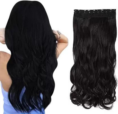 CAMOLA DEVA 5 Clips ¾ Head 1 Piece Curly Extension For Women With Matt Finish No Extra Shine Hair Extension