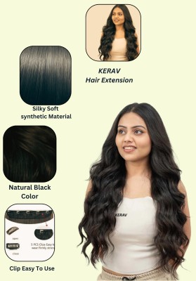 kerav KERAV_BLACK CURLY Hair Extension