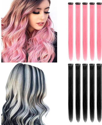 Verilux 10PCS 22 inch Colored  Extensions Multicolored Clip in pieces for Girl Hair Extension