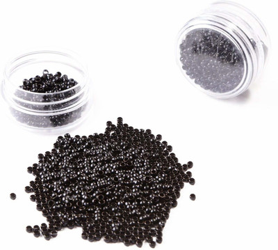 DreamExim 100 PCS Nano Rings Beads For Nano Tip Remy  Extensions, Black Hair Extension