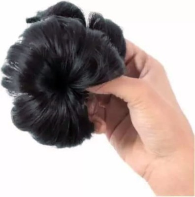 El Cabell Artificial Flower Synthetic hair Clutcher Juda Bun Brown Hair Extension