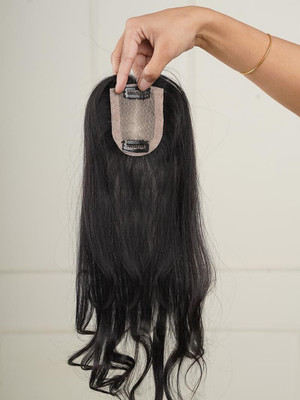 Getvock 2 Clips Front Scalp Cover  Closure Black Hair Extension