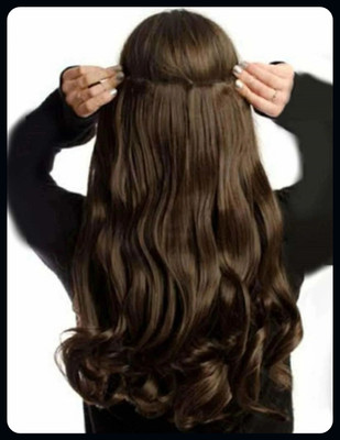 Hamsri 5 Clip Women's Fashion Natural Curly/Wavy Synthetic  Extension - Brown-N Hair Extension
