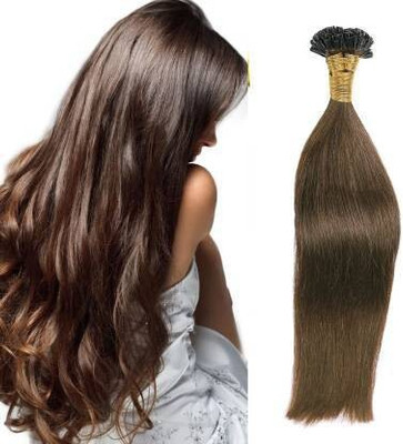 SHIVA U-Tip Double Drawn Fusion Permanent Human 24Inch Brown Color(100 Strands) Hair Extension