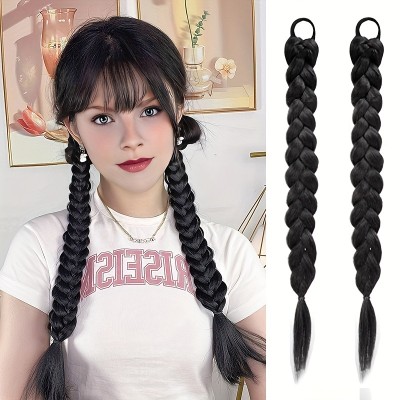 Chronex 2PCS 24-Inch Ponytail Braid with Elastic Synthetic  Extensions for Womens Hair Extension