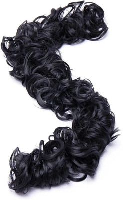 DreamExim Women's Frill  Extension For Juda Bun Maker & Ponytail, Pack Of 1 (Black) Hair Extension