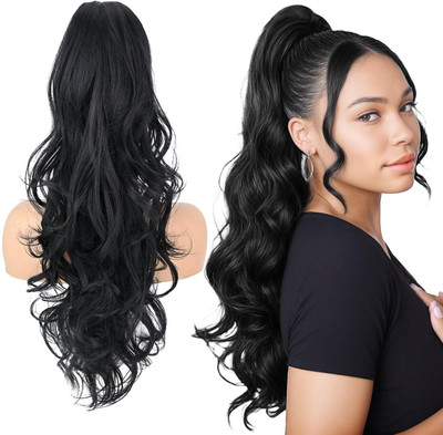 DELUXE HAIR  Extensions And Wigs multi Step Cut Clutcher Wavy Ponytail  Extension Hair Extension