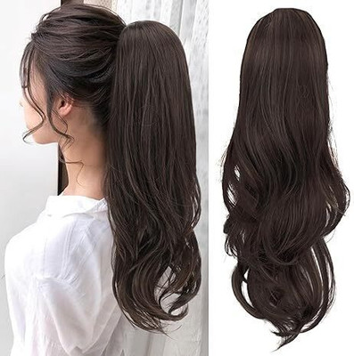 Getvock  Extensions And Wigs multi Step Cut Clutcher Wavy Ponytail Brown  Hair Extension