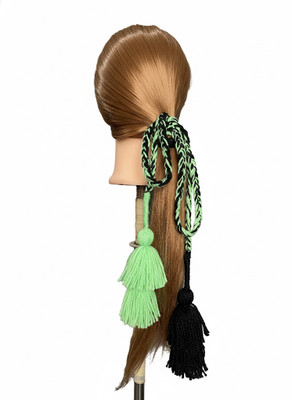MR Collection Traditional Punjabi Green Wool  Paranda for Women & Girls Hair Extension