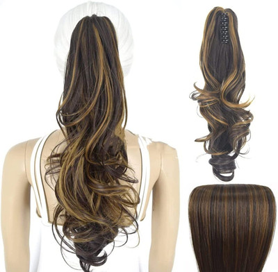 CAMOLA DEVA cluther base Golden Highlight step cutting pony tail Hair Extension