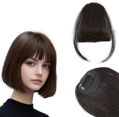 Views Clip in Bangs- Fake Bangs Synthetic  Extensions, Brown (Pack of 1) Hair Extension