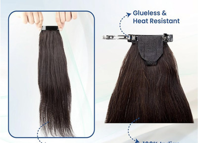 kerav straight natral BR ponytail hair extension 5 clip synthetic hair for women Hair Extension