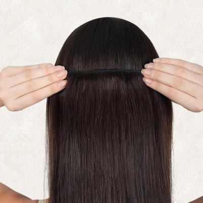 SHIVA CLIP BLACK 18 INCH Straight Extensions 5PC SET Hair Extension