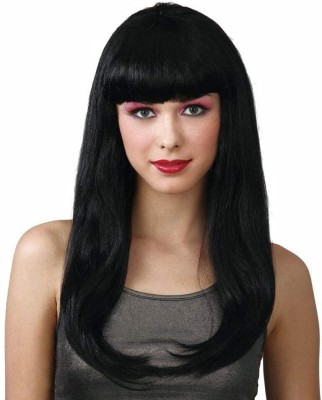 Blushia Long  Wig For Women With Bangs Straight Synthetic Hair Extension