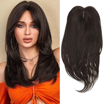 D-DIVINE 3 Clips Front Scalp Cover  Closure Brown Hair Extension