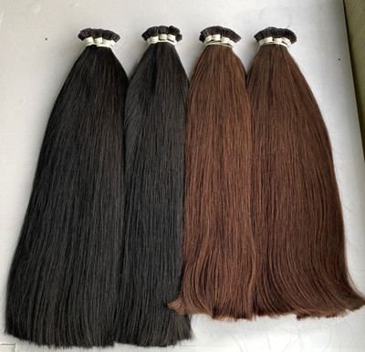 SHIVA I-Tip BROWN 16 INCH Straight Extensions 100 Strands Hair Extension