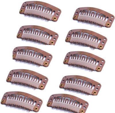 DreamExim 25Pieces - BROWN Silicone Extension Snap U - Clip, 32mm Hair Extension