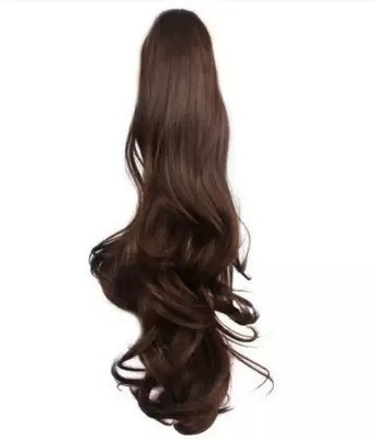 CAMOLA DEVA BROWN good length wavy/curly pony tail hair extension Hair Extension