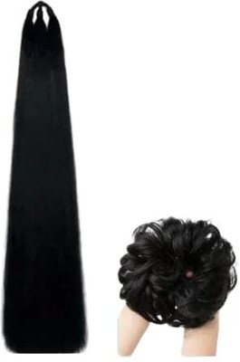 Esnapy 25Inch Black  Extensions – Choti Paranda, Jalebi Juda Bun set Hair Extension