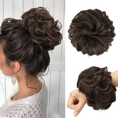D-DIVINE  Bun Extensions Messy Curly  Scrunchies Plus Size pieces Synthetic Hair Extension
