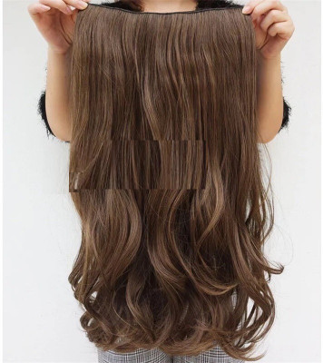 CAMOLA DEVA Beautiful Looks Prwmium Quality Brown Wavy 5 Clip In Hair Extension