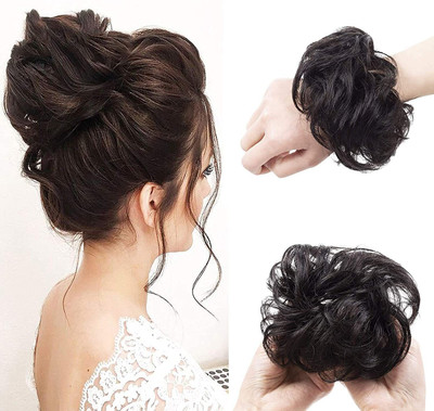 VIVIAN 1PCS Messy Bun  Piece  Extension With Elastic Rubber Band Hair Extension