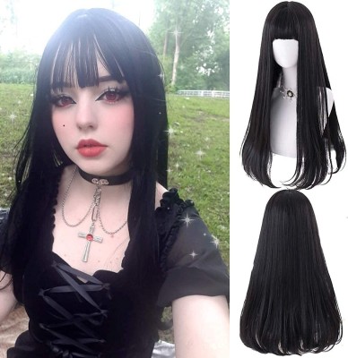 Views Synthetic Black Long Straight  Wigs Hair Extension