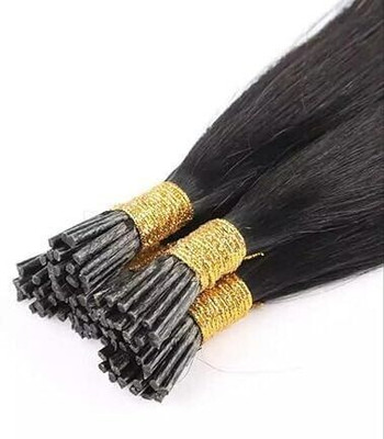 RefynHair I Tip Permanent  Extensions | 24 Inches | Natural Black | Straight  Hair Extension