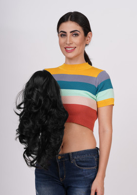 CAMOLA DEVA BLACK COLOR CLUTCH ON STEP CUTTING PONY TAIL Hair Extension
