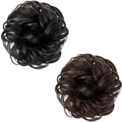 NycLook Artificial  Rubber Bun Juda Black And Brown 35(gm) Pack Of 2 Hair Extension