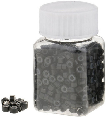 A H S 1000 Pieces/Box Micro Link Ring Black Tip Set 1 Hair Extension