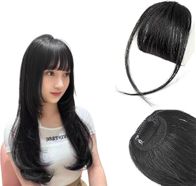 VIVIAN (Pack of 1) Clip in Bangs- Fake Bangs Synthetic  Bangs, Black Hair Extension