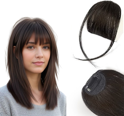 Blushia Clip in Bangs- Fake Bangs Synthetic  Bangs Clip in  Extensions Brown Hair Extension