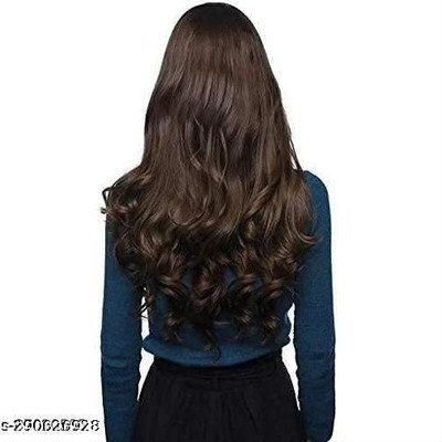 HNB23 Curly Wavy  Extension in Brown color 5 clip , 120 gram For Women and Girls Hair Extension