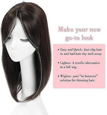 Getvock  Topper Front and Scalp Covering  3 Clip Brown Hair Extension