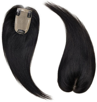 GROWTH 4x2 Silk Based Natural Black Human  Topper–12 Inch for Fuller Thick Coverage Hair Extension