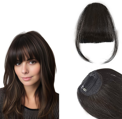 D-DIVINE Clip in Bangs- Synthetic  Bangs Clip in  Extension, Brown (Pack of 1) Hair Extension