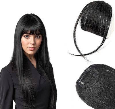 Blushia Clip in Bangs- Fake Bangs Synthetic  Bangs Clip in , Black Color Hair Extension