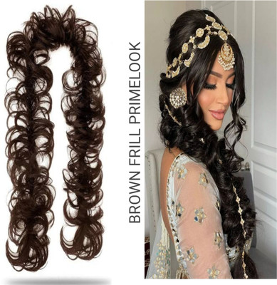 PrimeLook Messy Frill  Extensions For Ponytail And Bun Juda Maker (Brown) (Pack of 1) Hair Extension