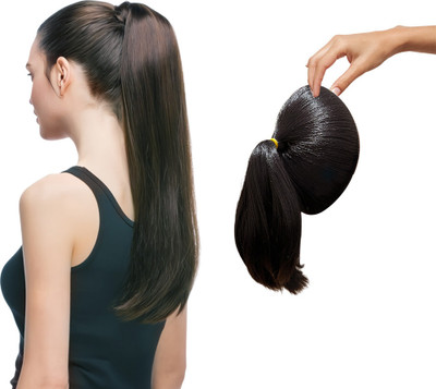 Views Ball Head Wig Wrapped On The Top Of The Head Brown  Synthetic Extension Hair Extension