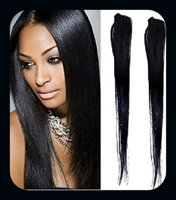 Hamsri 2 Pcs Single Clip Mixed  Side Covers Up Extension/ Patch -N Hair Extension