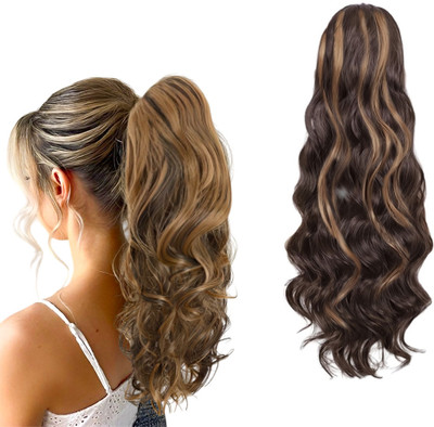 D-DIVINE Highlighted Synthetic Step Cutting Clutcher Ponytail (Pack of 1) Hair Extension