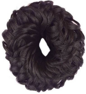 El Cabell Messy Bun  Piece Wavy Curly Scrunchies Synthetic Brown Ponytail 3pc Hair Extension