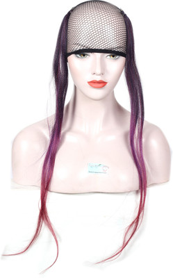 Ritzkart 2pc 20inch STRAIGHT Double knotted  Extensions Colored Clip on Streaks.. Hair Extension