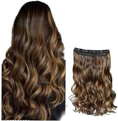 A H S Clip In Curly Golden Highlight Hair Extension